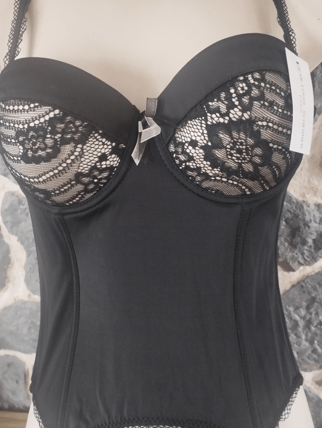 Ensemble guêpière et string noir