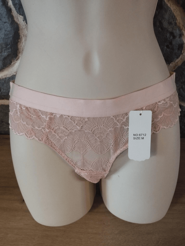 Ensemble triangle sans armatures ni rembourrage rose pâle dos papillon