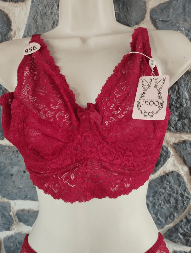 Ensemble bonnet E rouge grenat sans rembourrage du 95E au 110E