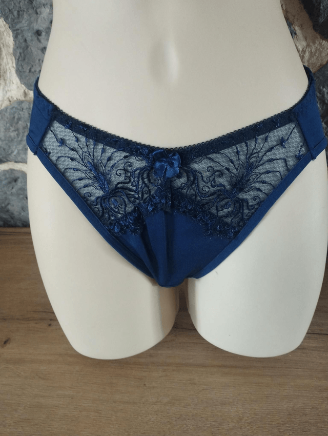 Ensemble bonnet C sans rembourrage avec armatures bleu marine