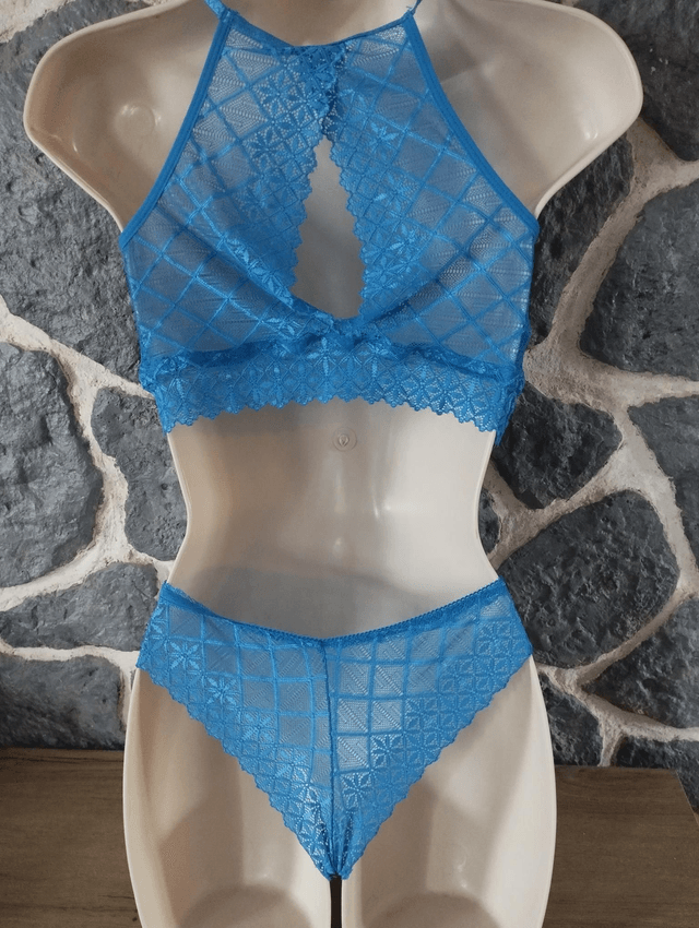 Ensemble triangle sans armatures bleu royal