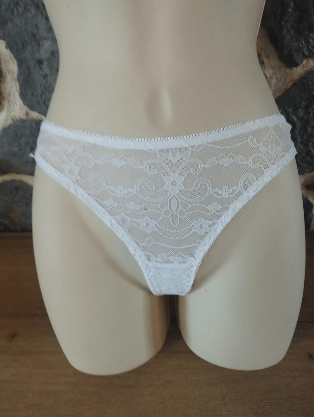 Ensemble triangle ouverture devant, blanc sans rembourrage haut S et basS/M