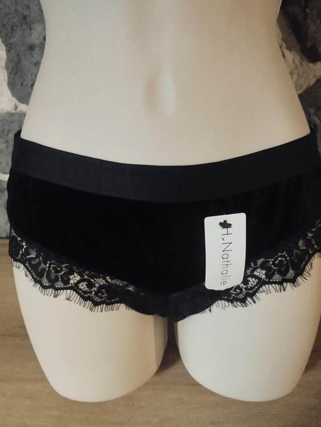Ensemble triangle sans armatures ni rembourrage velour  noir