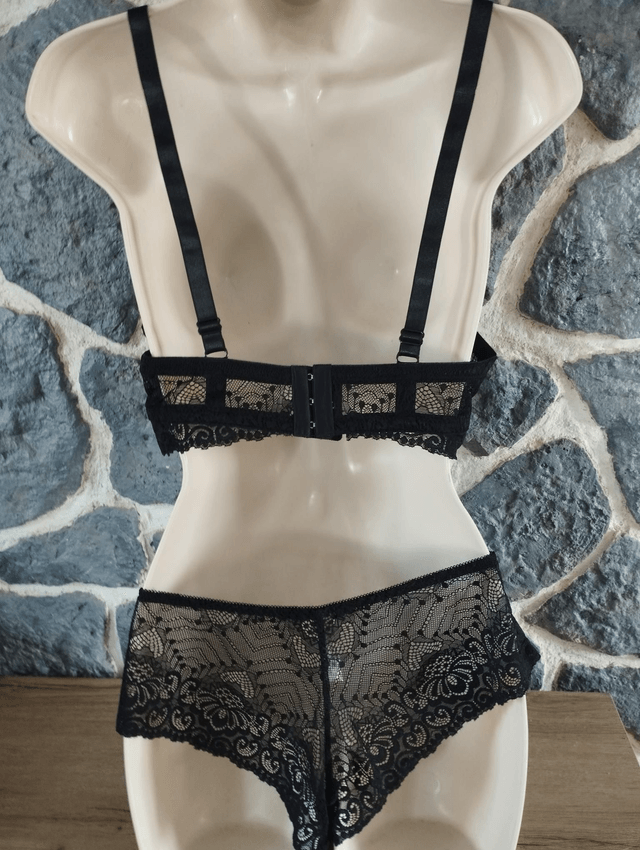 Ensemble bonnet E noir sans rembourrage du 95E au 110E