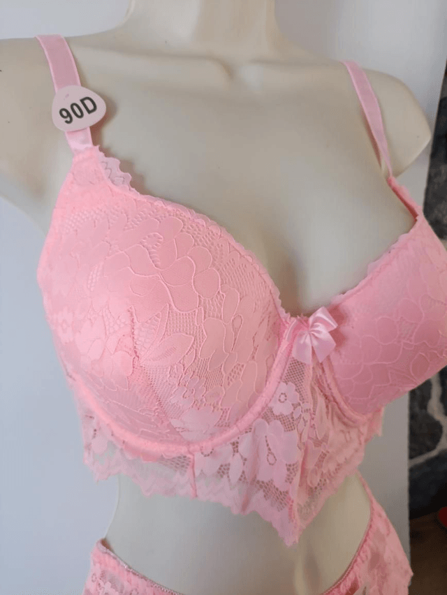 Ensemble bonnet D rose avec shorty . Armatures et rembourrage léger 