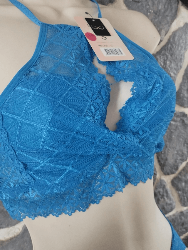 Ensemble triangle sans armatures bleu royal