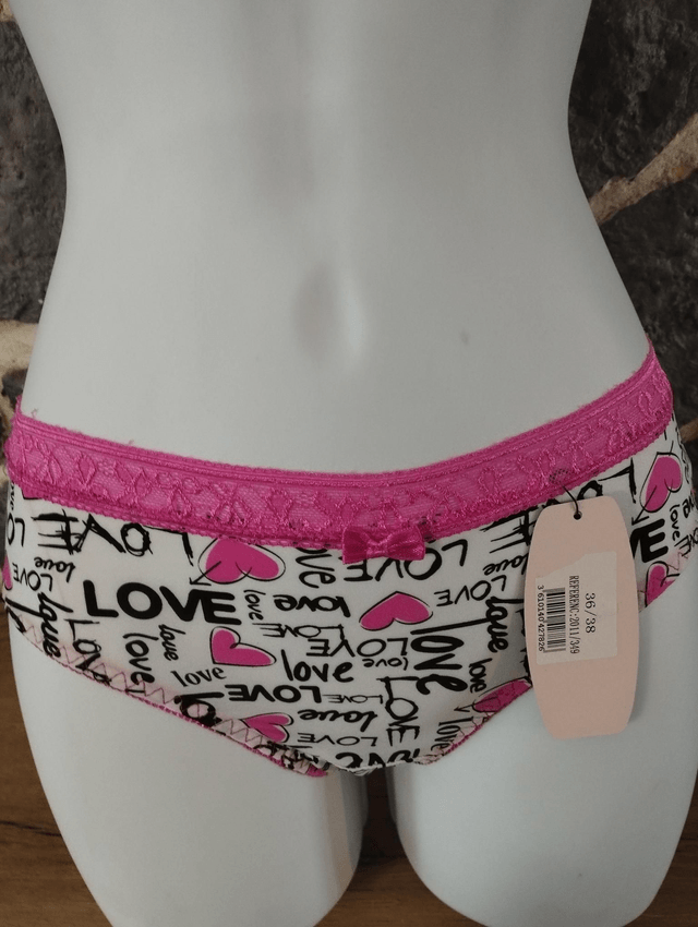 Ensemble rose et blanc graffitis love avec armatures et léger rembourrage