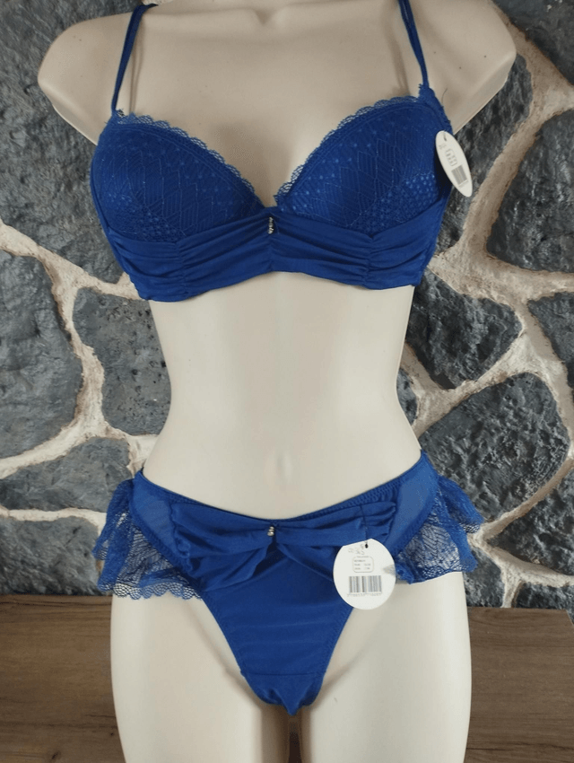 Ensemble Bonnet C avec armatures et léger rembourrage bleu royal