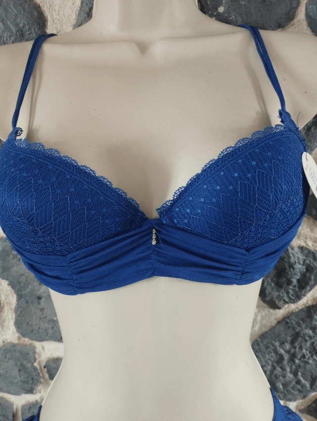 Ensemble Bonnet C avec armatures et léger rembourrage bleu royal