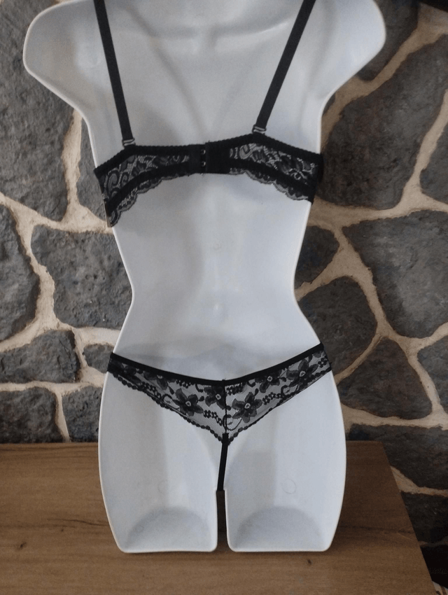 Ensemble bonnet B noir avec rembourrage et armatures, push up
