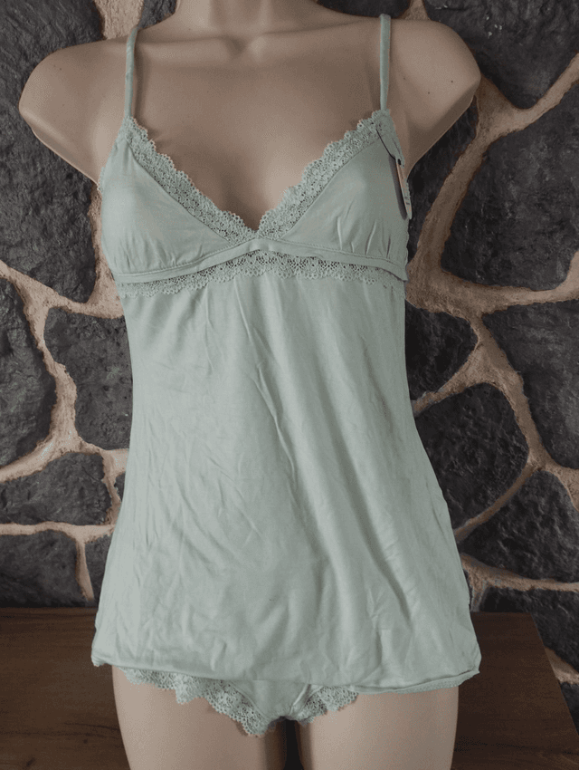 Ensemble caraco et shorty couleur vert d&#039;eau